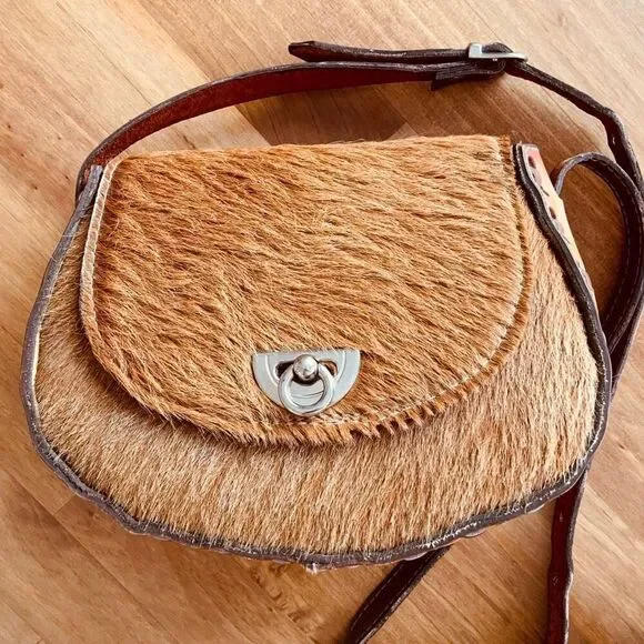 HAND TOOLED Leather Pony Hair Bag - Picture 4 of 14